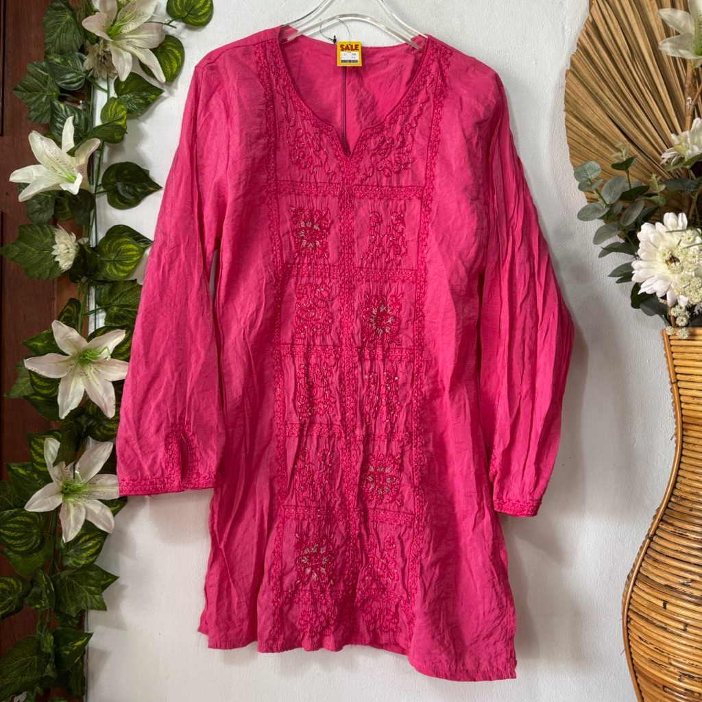 Tunik Boridr Pink Fuschia