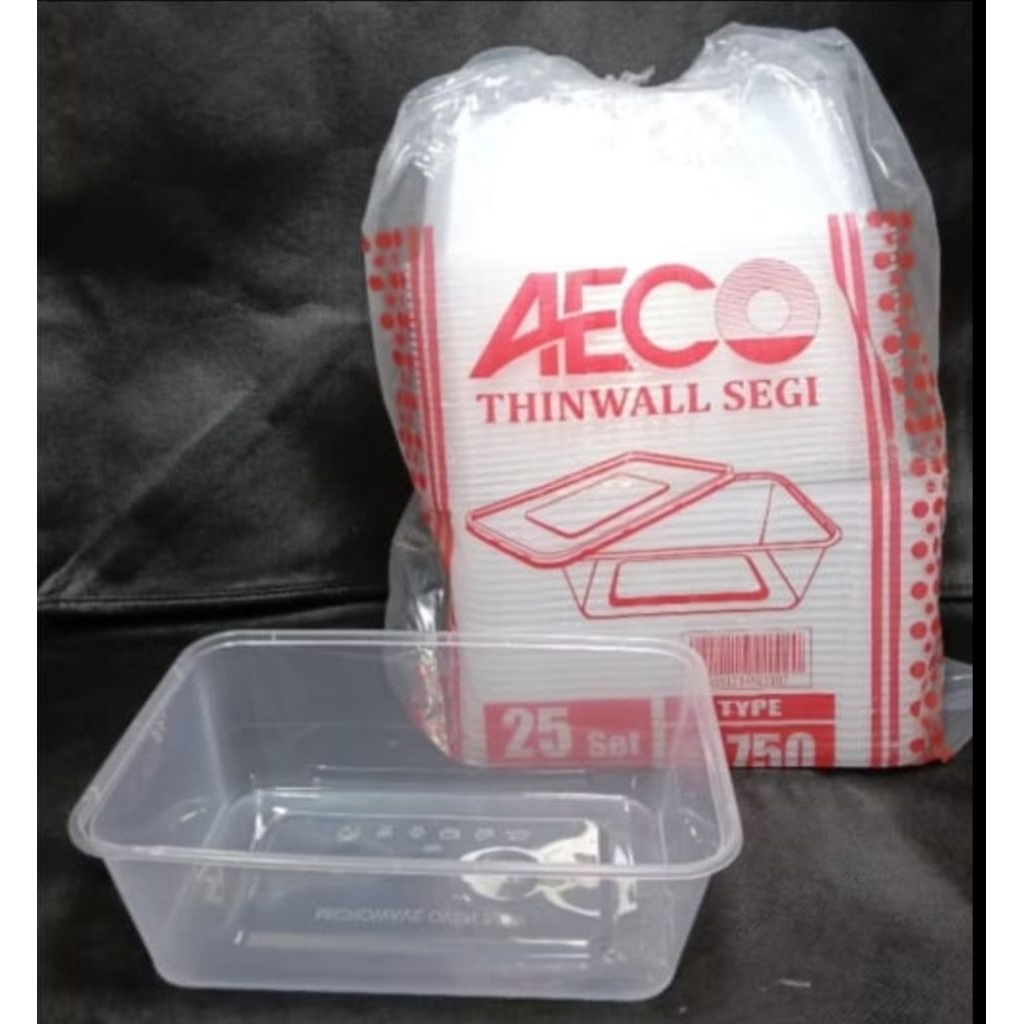 Thinwall / Food Container Kotak Persegi 750ml MERK AECO