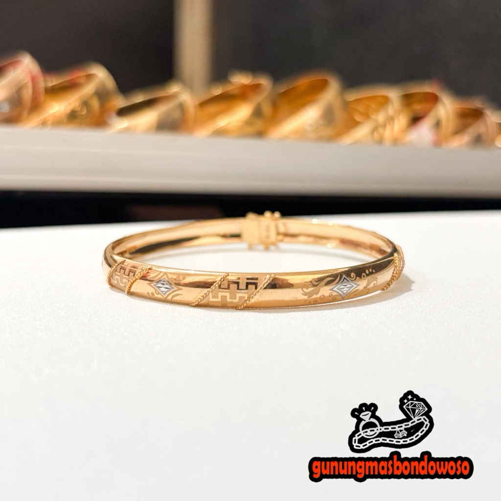 Gelang bangkok tali air dewasa emas asli kadar 300 6k berat 3.100gr