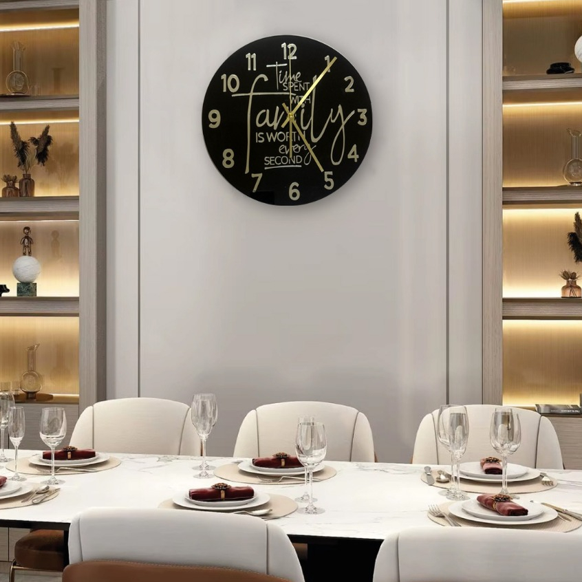 JAM DINDING FAMILY QUOTES ACRYLIC / JAM HIAS DINDING MODERN MINIMALIS