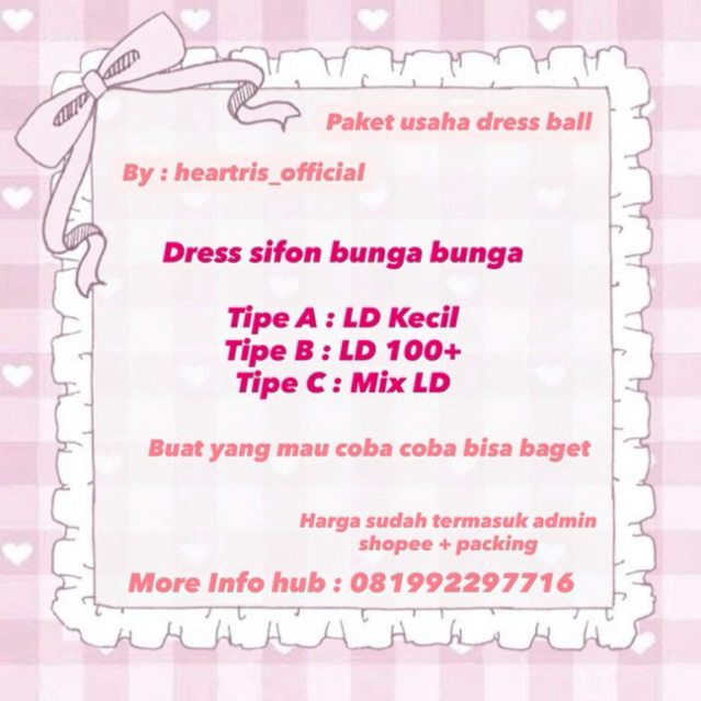 [PAKET USAHA] Dress Sifon Ball Thrift Paket Usaha Eceran Premium