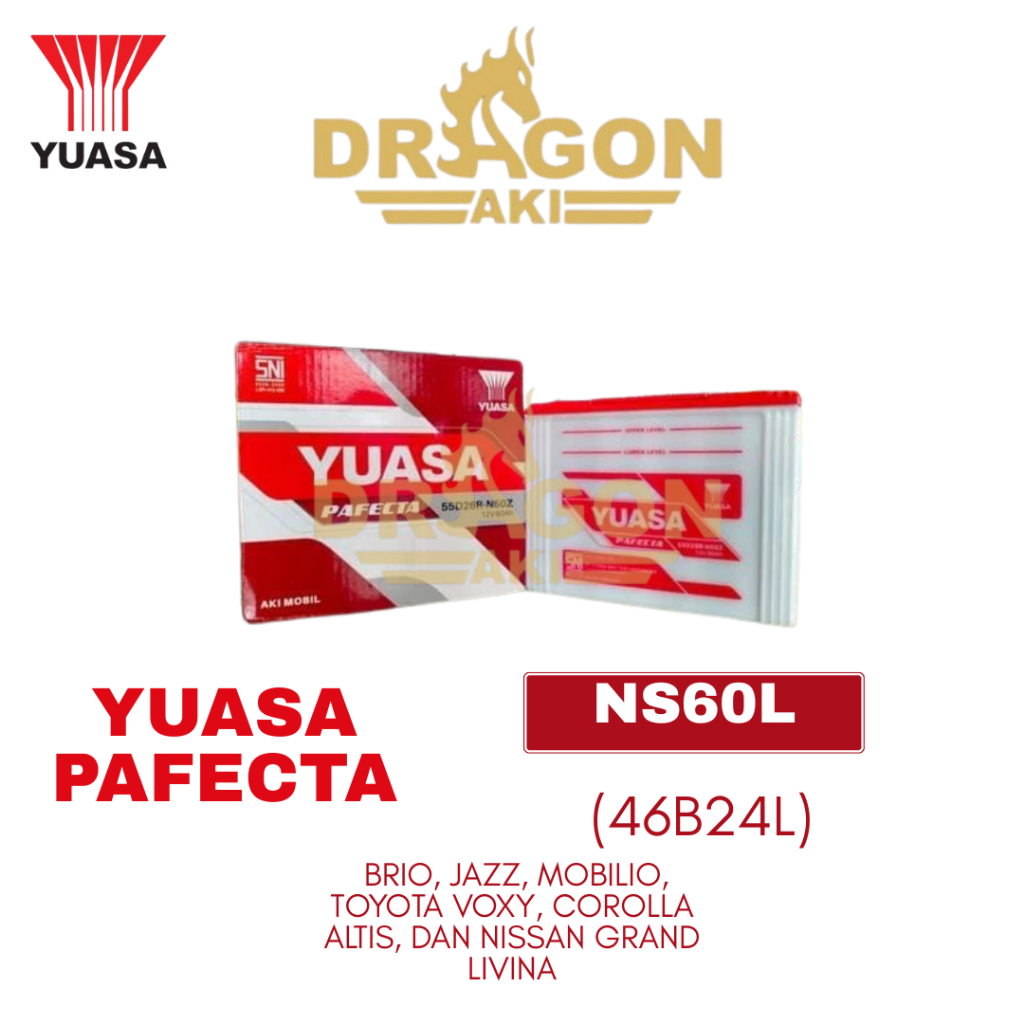 AKI MOBIL YUASA PAFECTA (NS60L(Laser Series, Honda City Z Lama, Nissan Grand Livina)