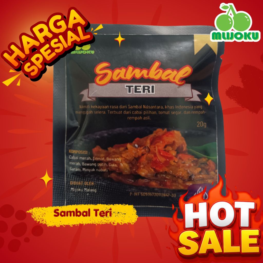 

Sambal Teri Mlijoku Pedas Mantap Sachet 20g Sambal Ibu Khas Nusantara”