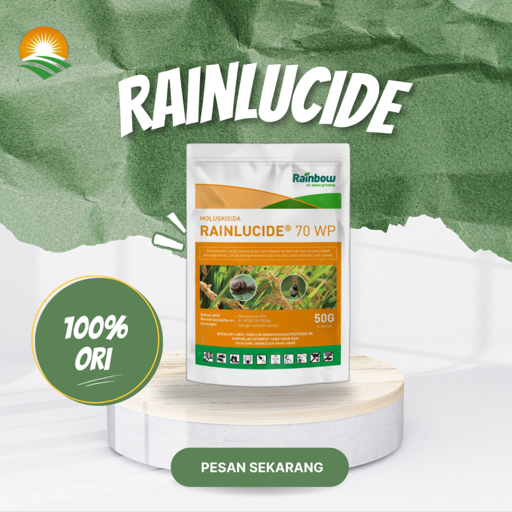 Moluskisida Rainlucide 70 WP 100 g - Obat Keong Mas - Tutut Sawah - Siput - Bekicot