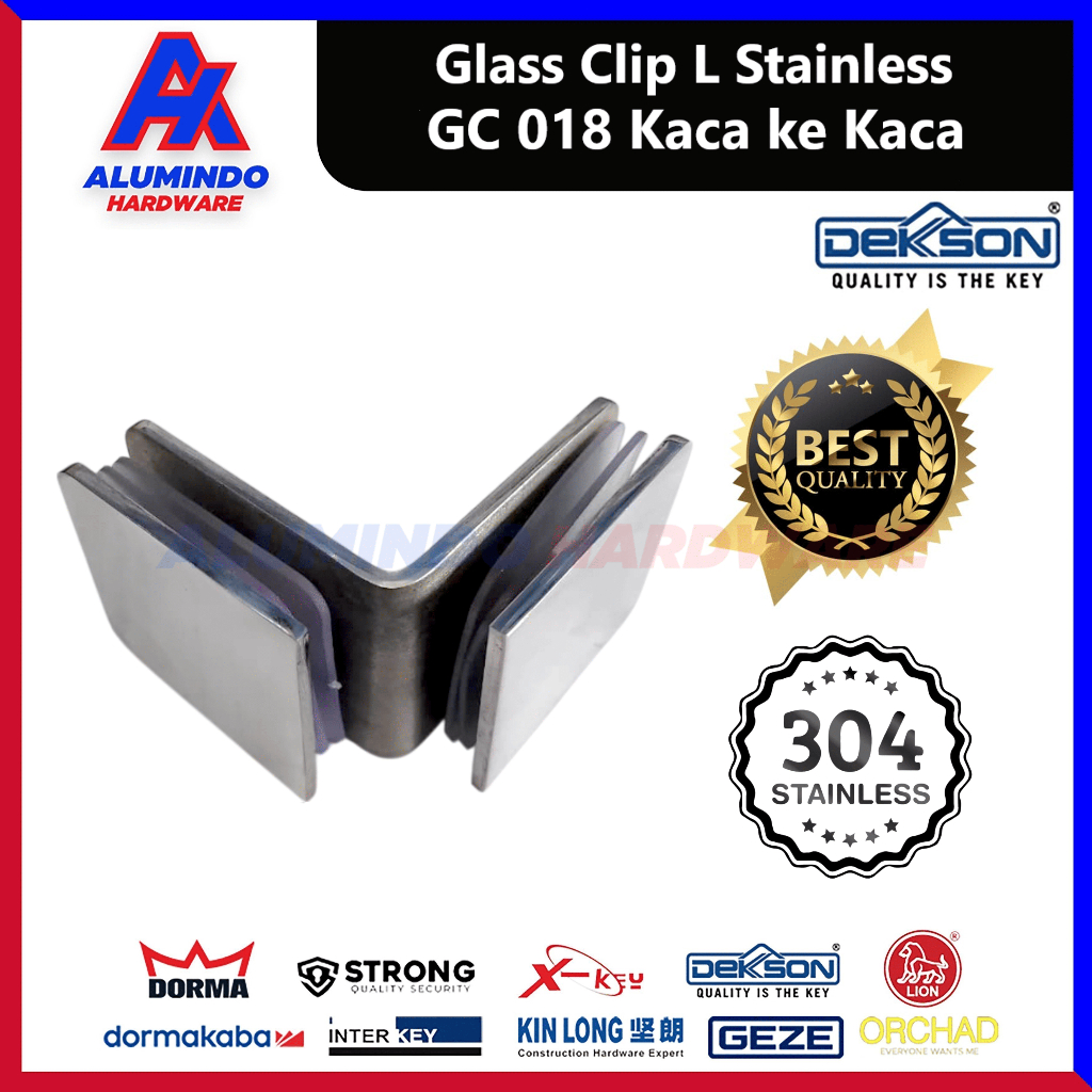 Glass Clip L Dekson Connector Kaca Ke Kaca GC 018 PSS
