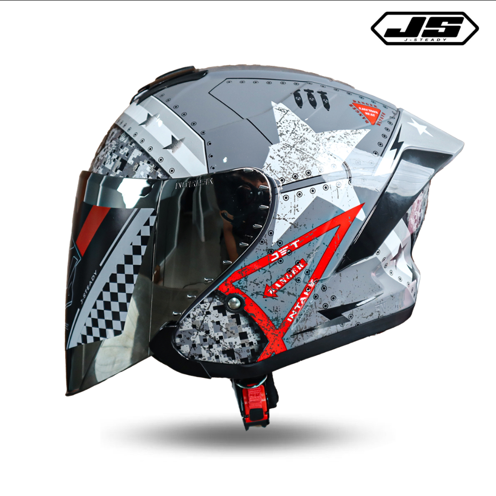 HELM JS NASA STAR HALF FACE SNI/HELM KACA IRRIDIUM/HELM KEREN/HELM DEWASA/HELM SNI
