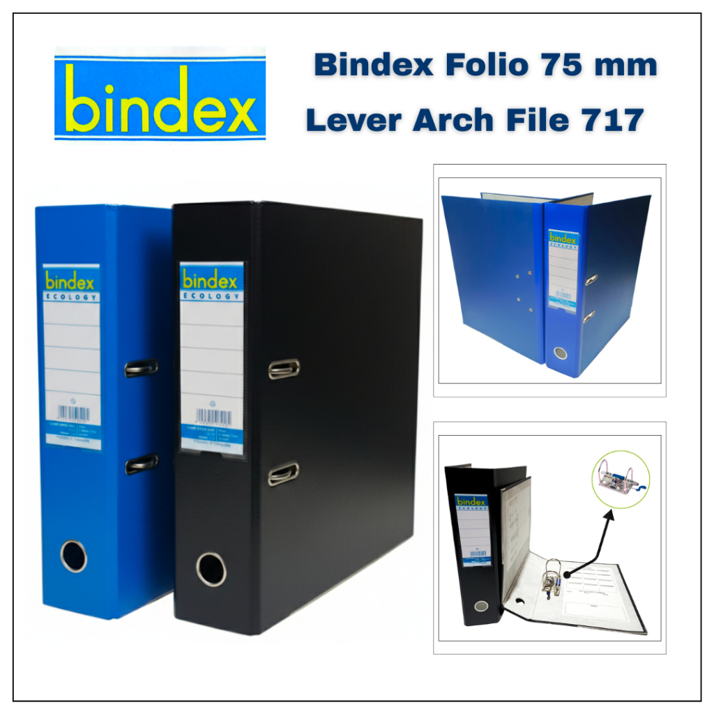 

Odner Bindex Hitam Biru isi 6 Pcs dan 12 Pcs Folio 717 Lever Arch File 75 mm