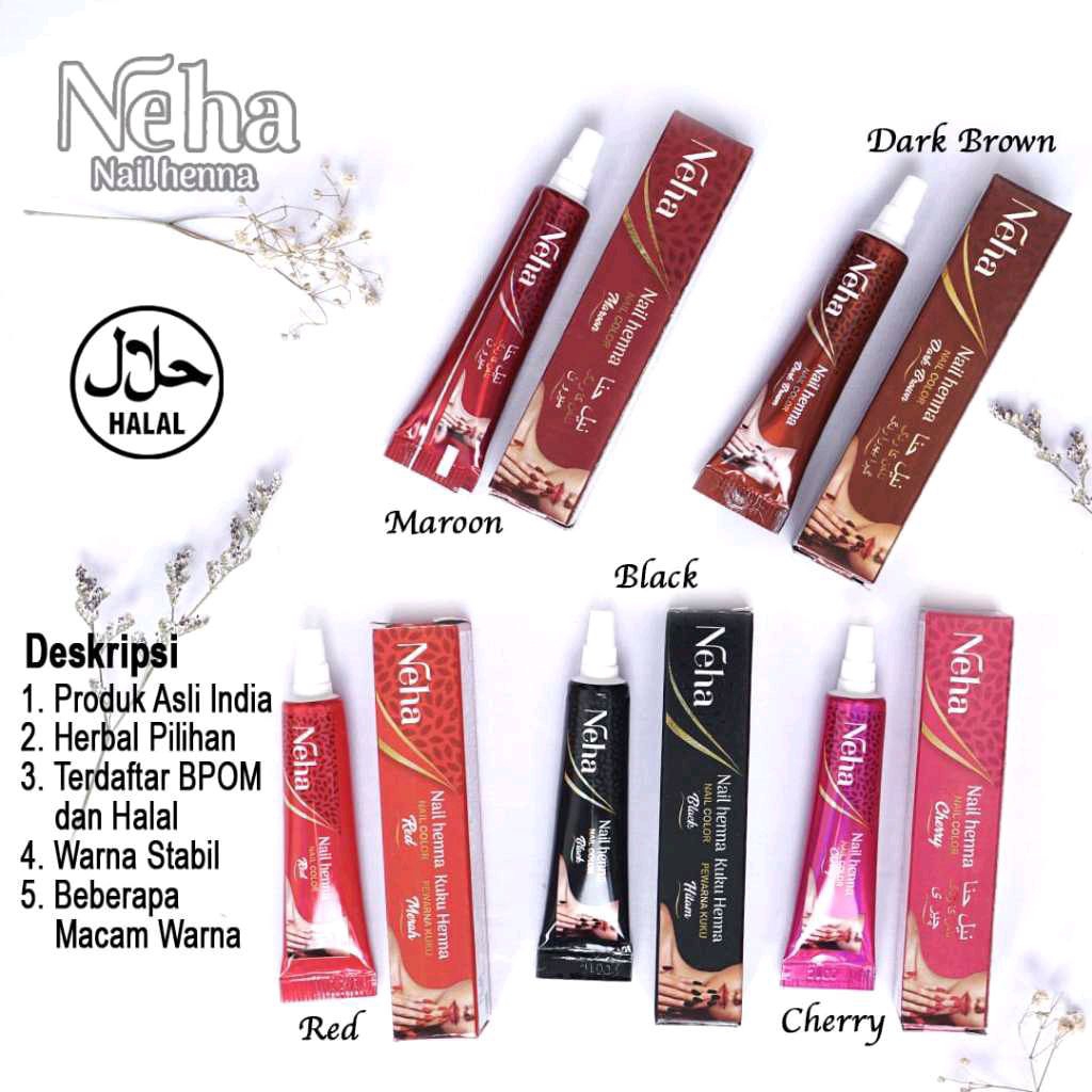 (1 Biji) NEHA NAIL ART HENNA HENA KUTEK PEWARNA KUKU ARABIAN ARAB LOOK NIKAH MAKE UP KOSMETIK PERAWA