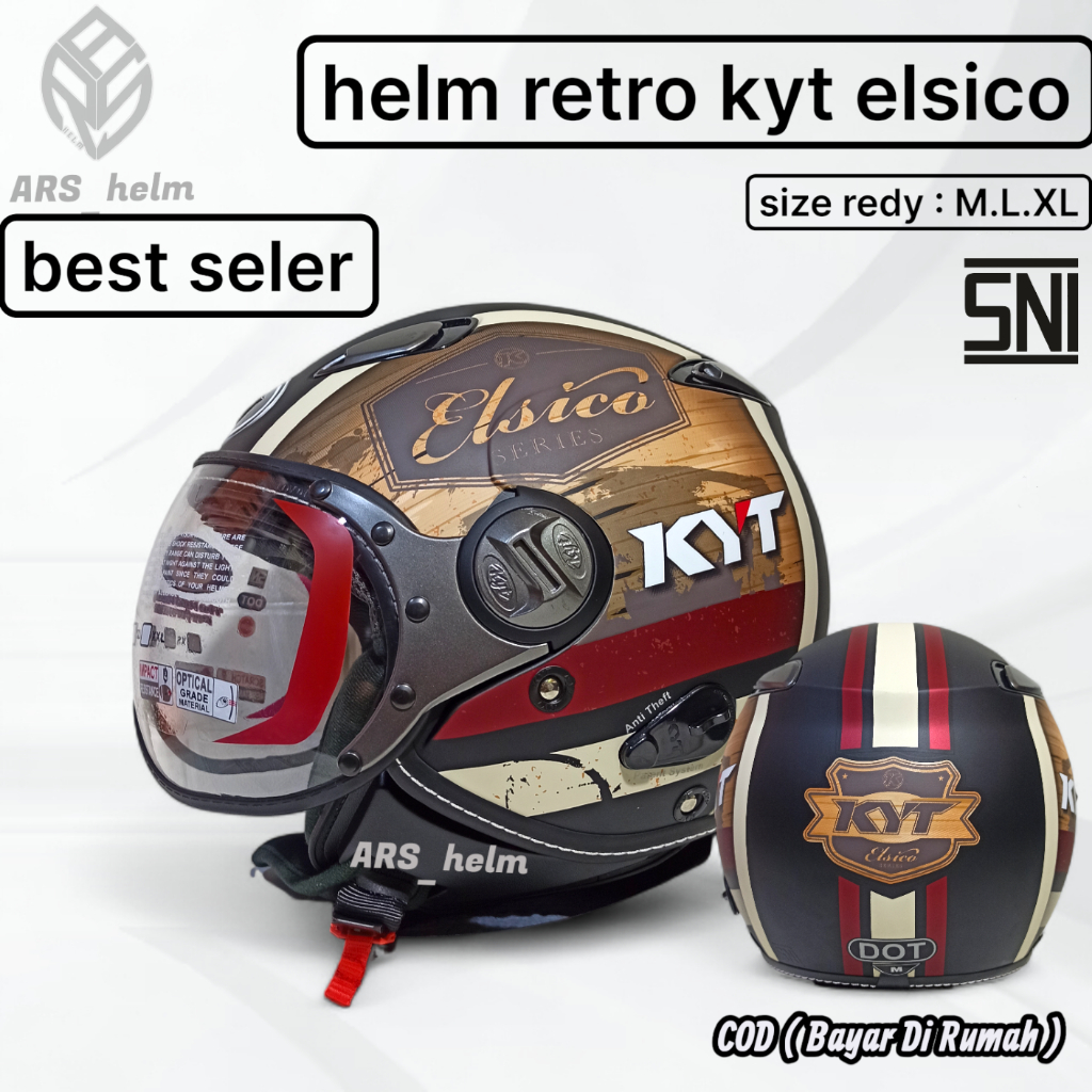 HELM KYT ELSICO #4 BROWN DOP | HALF FACE