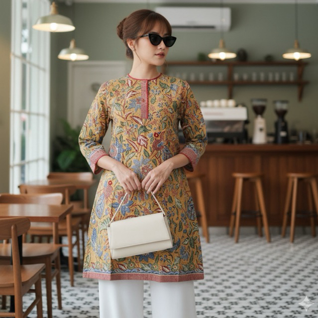 Shanaya batik solo tunik suhaila dress batik 3 negeri baju kondangan kekinian bisa couple sarimbit