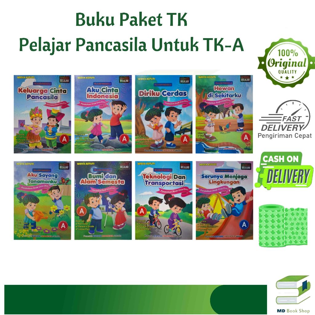 BEST SELLER  BUKU PAKET TK.A SERI PELAJAR PANCASILA KURIKULUM MERDEKA ( ISI PAKET 8 BUKU ) - BINTANG