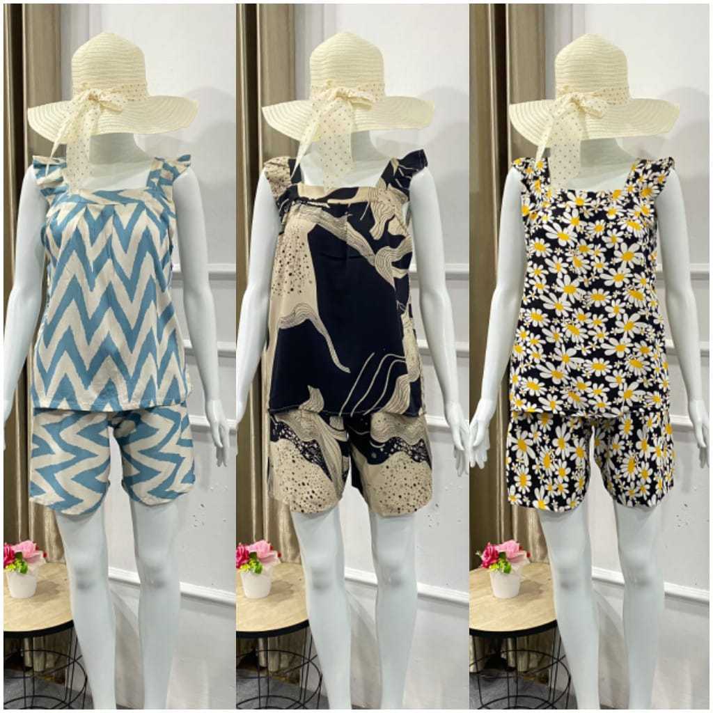 Piyama setelan yukensi wanita motif trendy kekinian