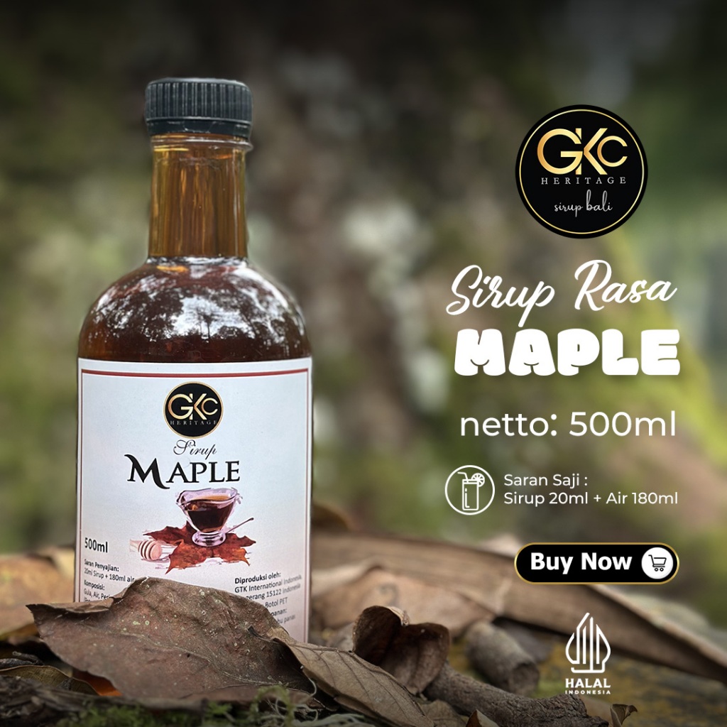 Sirup Premium Bali Rasa Maple GKC Heritage 500ml Halal - Maple Syrup
