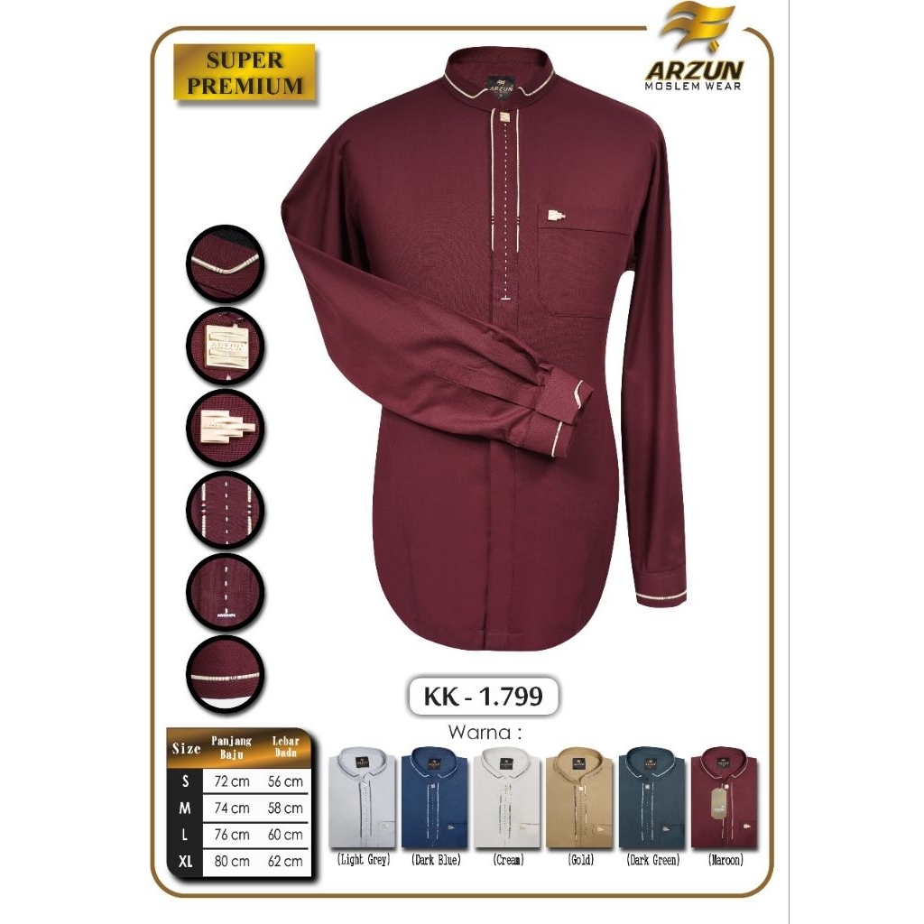 Koko Arzun BY HWD Super Premium Lengan Panjang Kemko Pria Dewasa