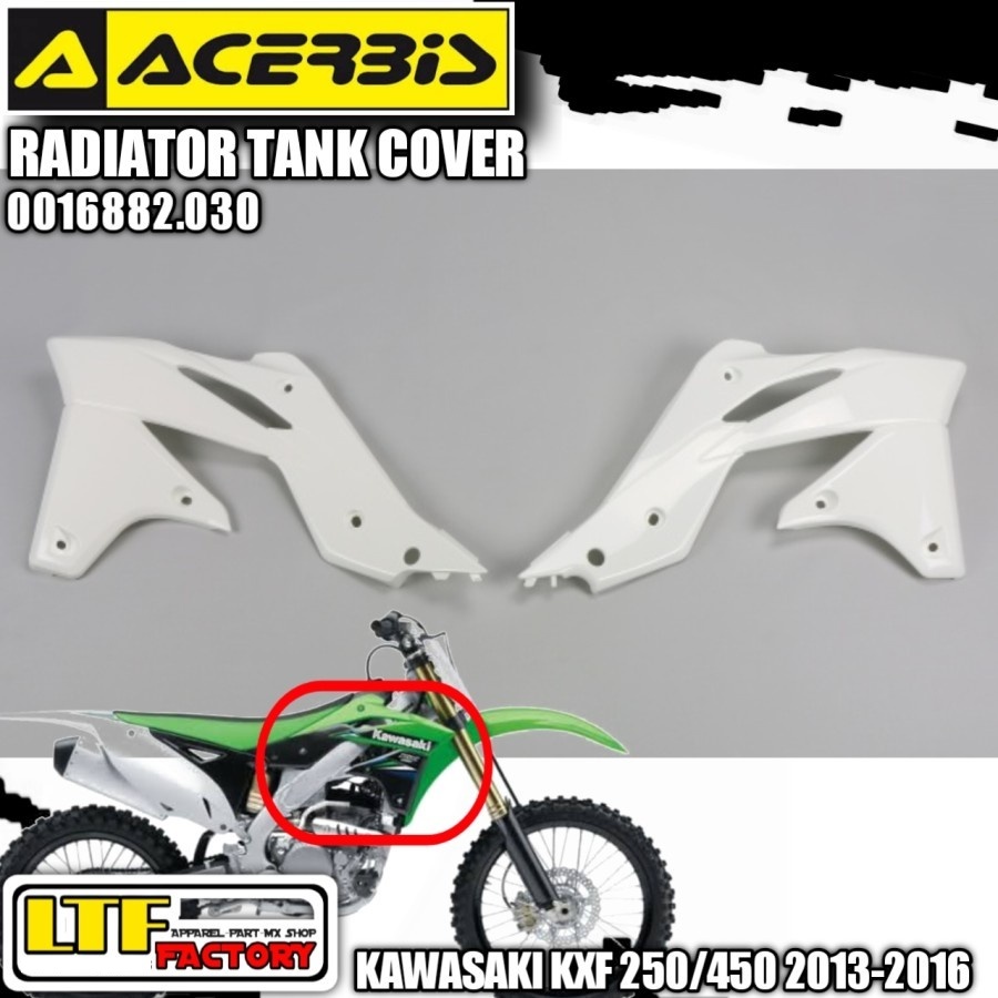 KAWASAKI KX - KXF 250 F 2013 2014 2015 2016 - ACERBIS RADIATOR SCOOP TANK COVER BODY - SAYAP SAMPING