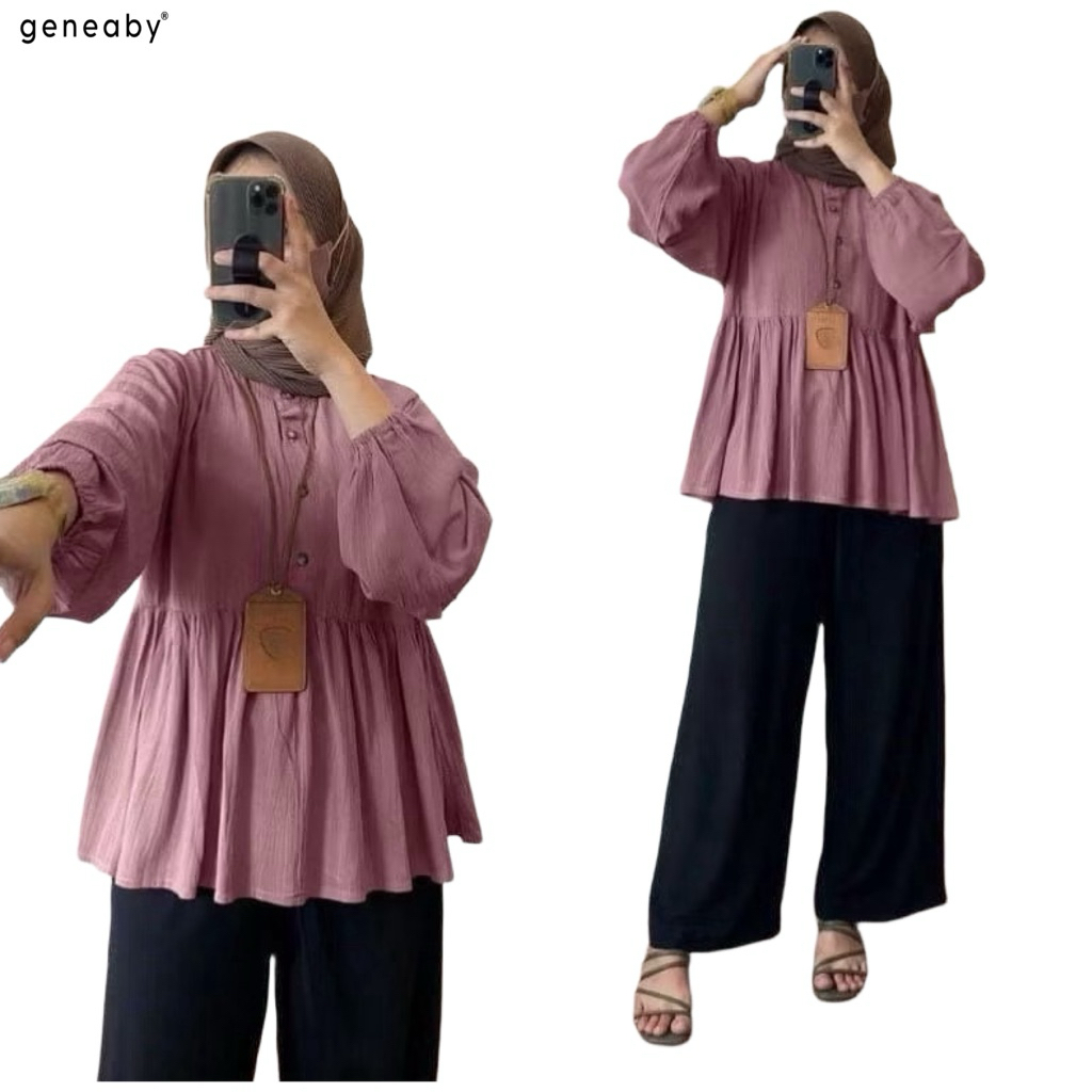 geneaby - Raisa Blouse Rayon Crinkle Premium Rania Blouse Crinkle