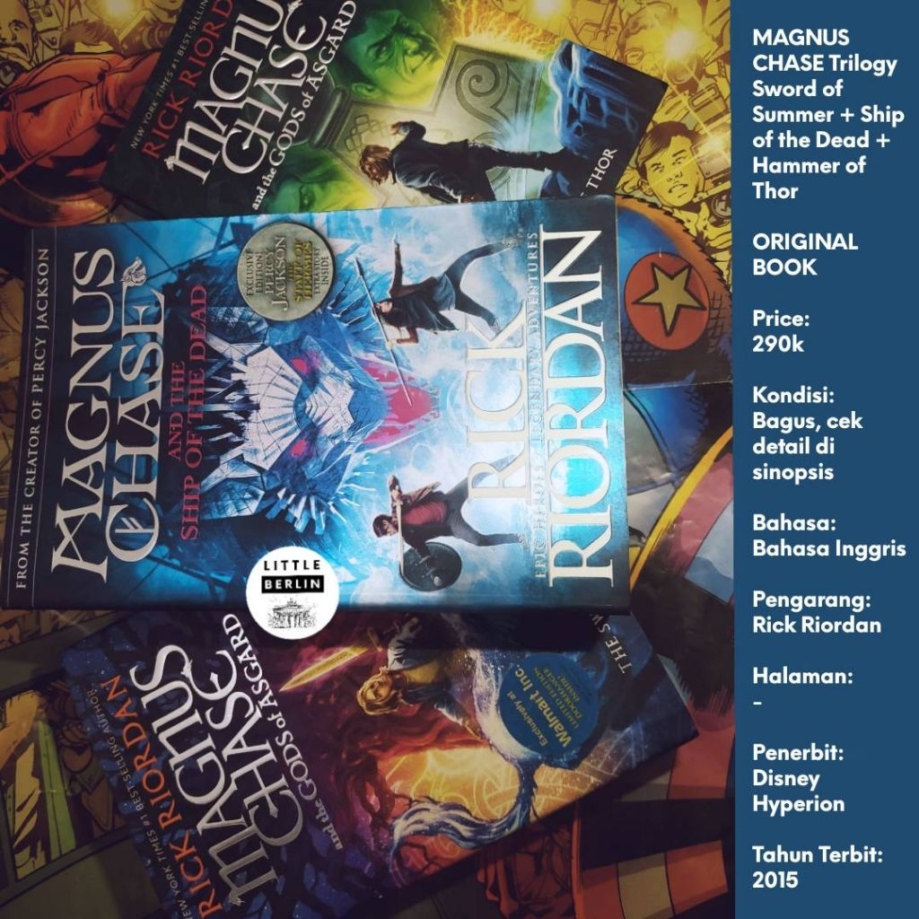 ORIGINAL Paket 3 Novel MAGNUS CHASE Trilogy Import English HC+SC Preloved Rick Riordan Buku Magnus C