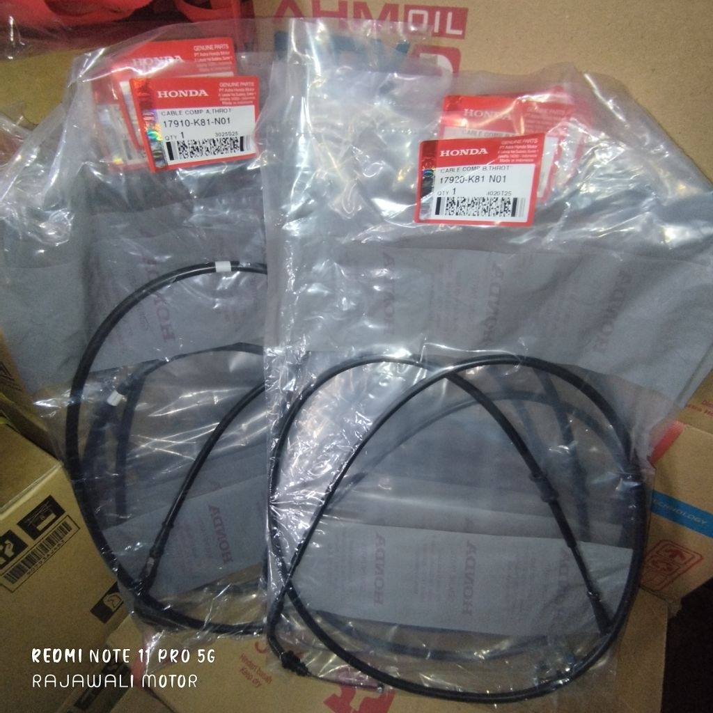 17910-K81-N01 & 17920-K81-N02 Kabel Gas A dan B Honda BeAT Sporty eSP K81 AHM Original