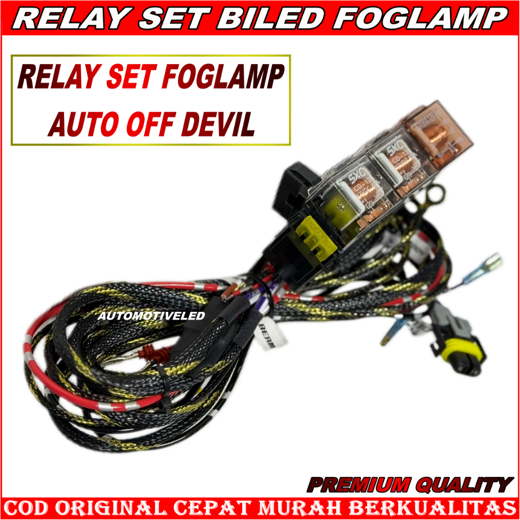 ORIGINAL PREMIUM KABEL RELAY SET BILED FOGLAMP UNIVERSAL MOBIL AUTO OFF DEVIL EYE