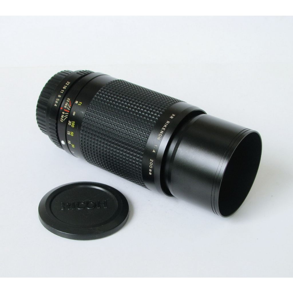 RICOH 200mm F4 XR RIKENON - TELE TAJAM RARE Tone Bokeh Like New Lensa Manual No108636