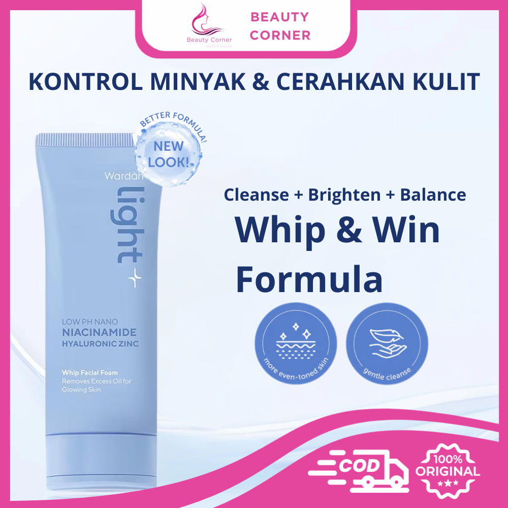 Wardah Light+ Low Ph Nano Niacinamide Hyaluronic Zinc Whip Facial Foam