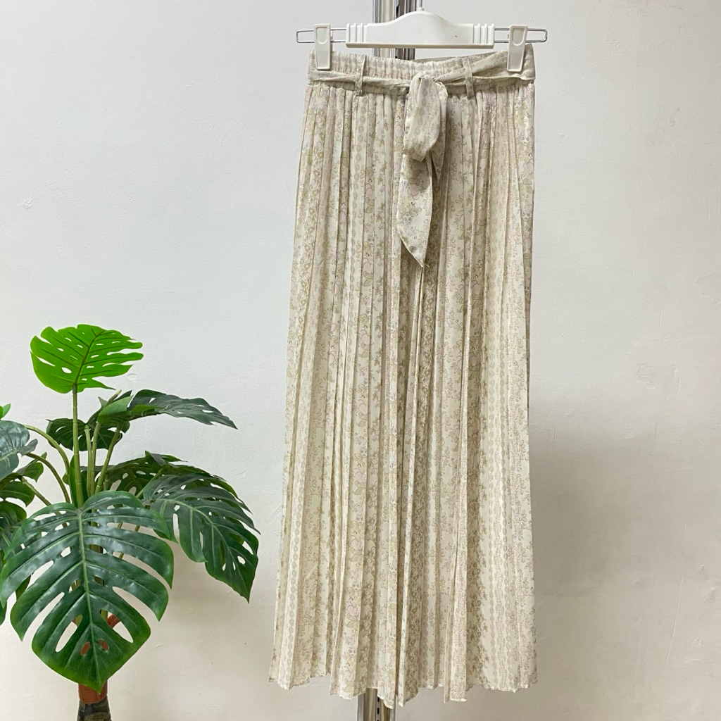 Rok panjang sifon plisket tali Pands