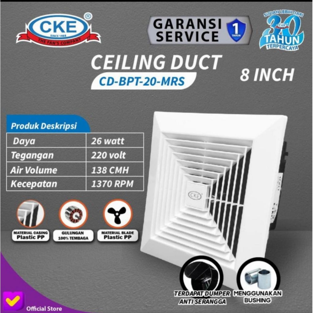 Exhaust Fan CKE / Exhaust Fan Plafon CKE 8inch / Ceiling fan CKE 8"
