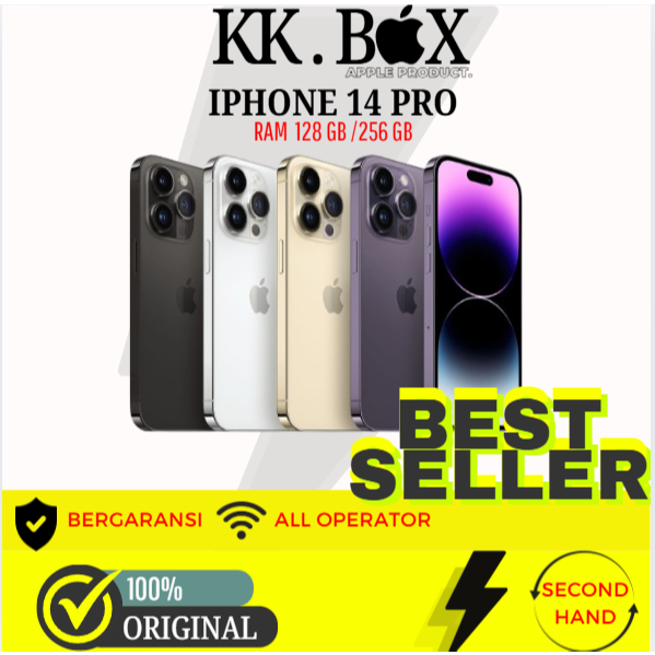 Apple iPhone 14 PRO  128GB 256GB SECOND FULLSET MULUS ORIGINAL GARANSI