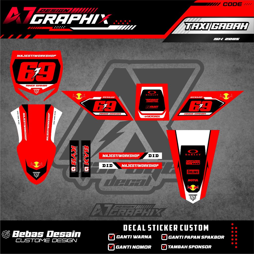 DECAL TAXI GABAH - DECAL MOTOR GABAH FREE CUSTOM DESIGN / MOTOR TAKSI GABAH