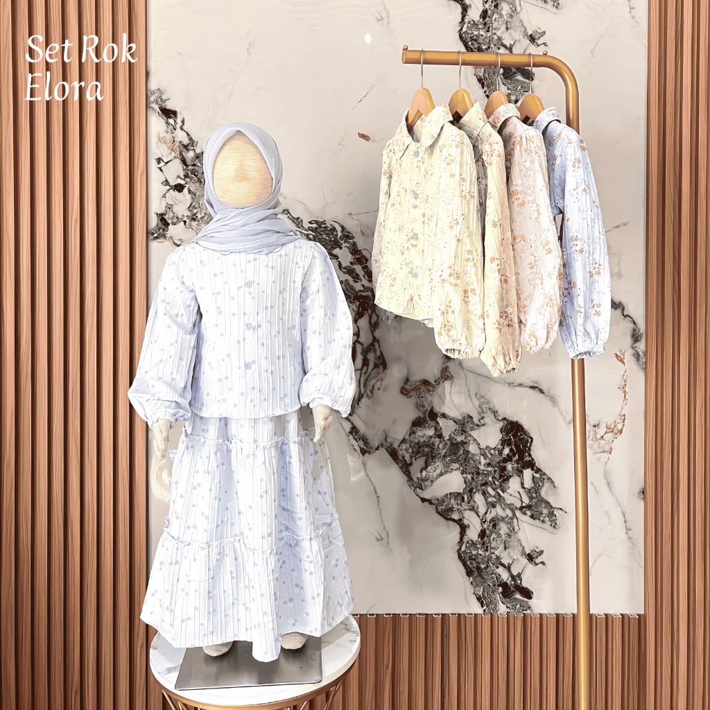 Setelan Anak Perempuan Blouse Rok Curly Elora