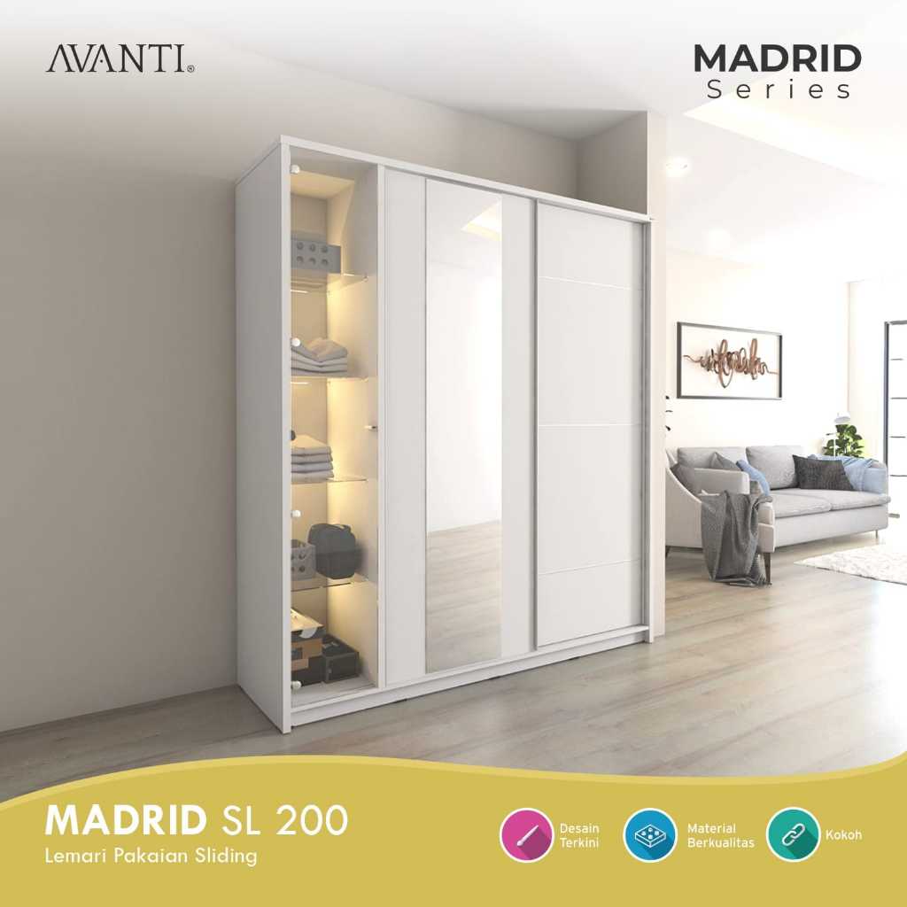 Lemari Pakaian Pajangan 4 Pintu Madrid SL 200 - AVANTI Furniture
