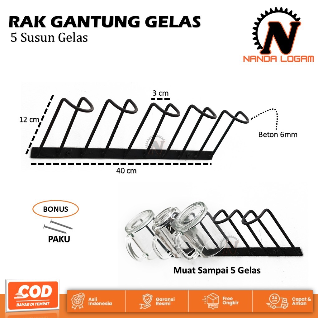 Rak Gantungan Gelas Tiris Wastafel - Tempat Peniris Gelas Wastafel