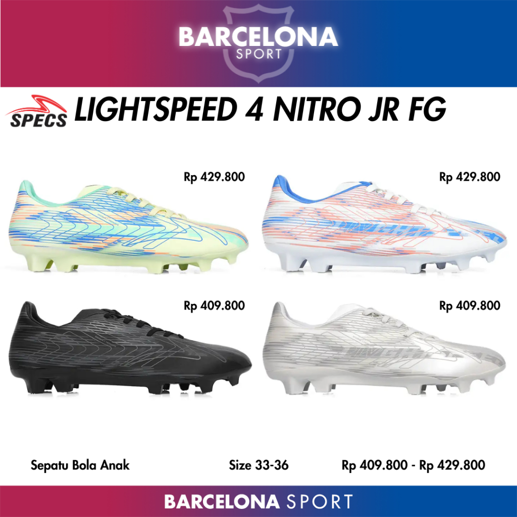 Specs Lightspeed 4 Nitro Jr FG - Sepatu Bola anak size 32 33 34 35 36