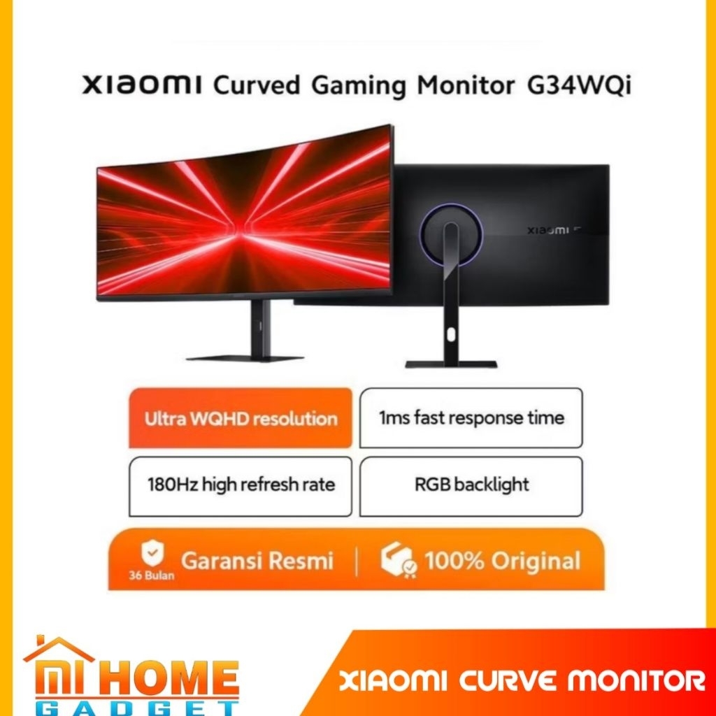 XIAOMI CURVE MONITOR 34 INCH G34WQI Garansi Resmi