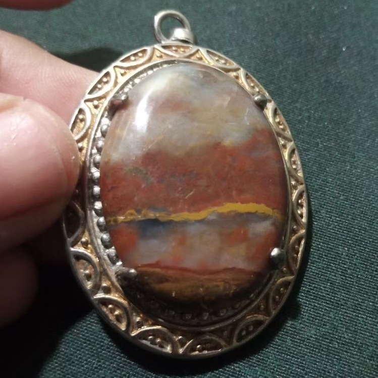 Batu akik panca warna gambar pemandangan