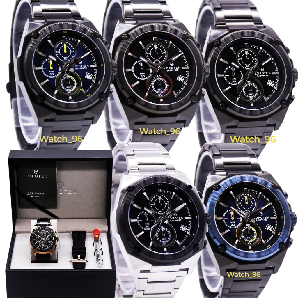 New 100% original  jam pria Lofoten 6538M + Extra Strap LOFOTEN 6538M L-6538M Sapphire