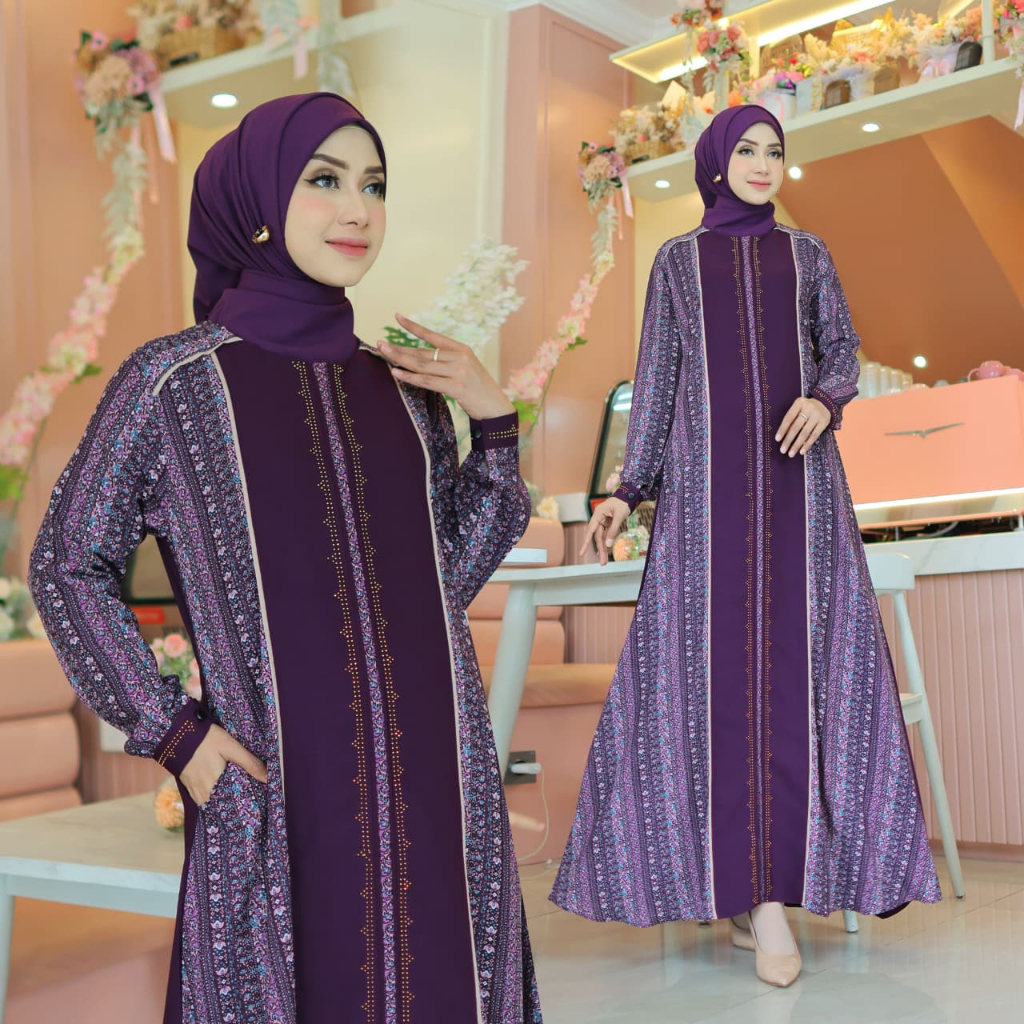 Lubna Dress By Zhafira Gamis Simple Elegant