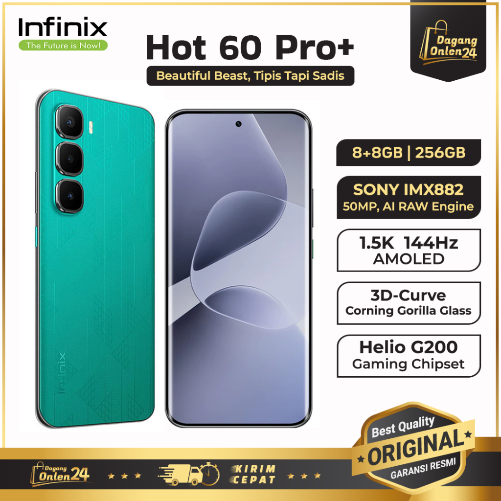 Infinix Hot 60 Pro+ 8/256GB Handphone 2 Jutaan Terbaik HP Murah Original 100% infinix Terbaru 2025
