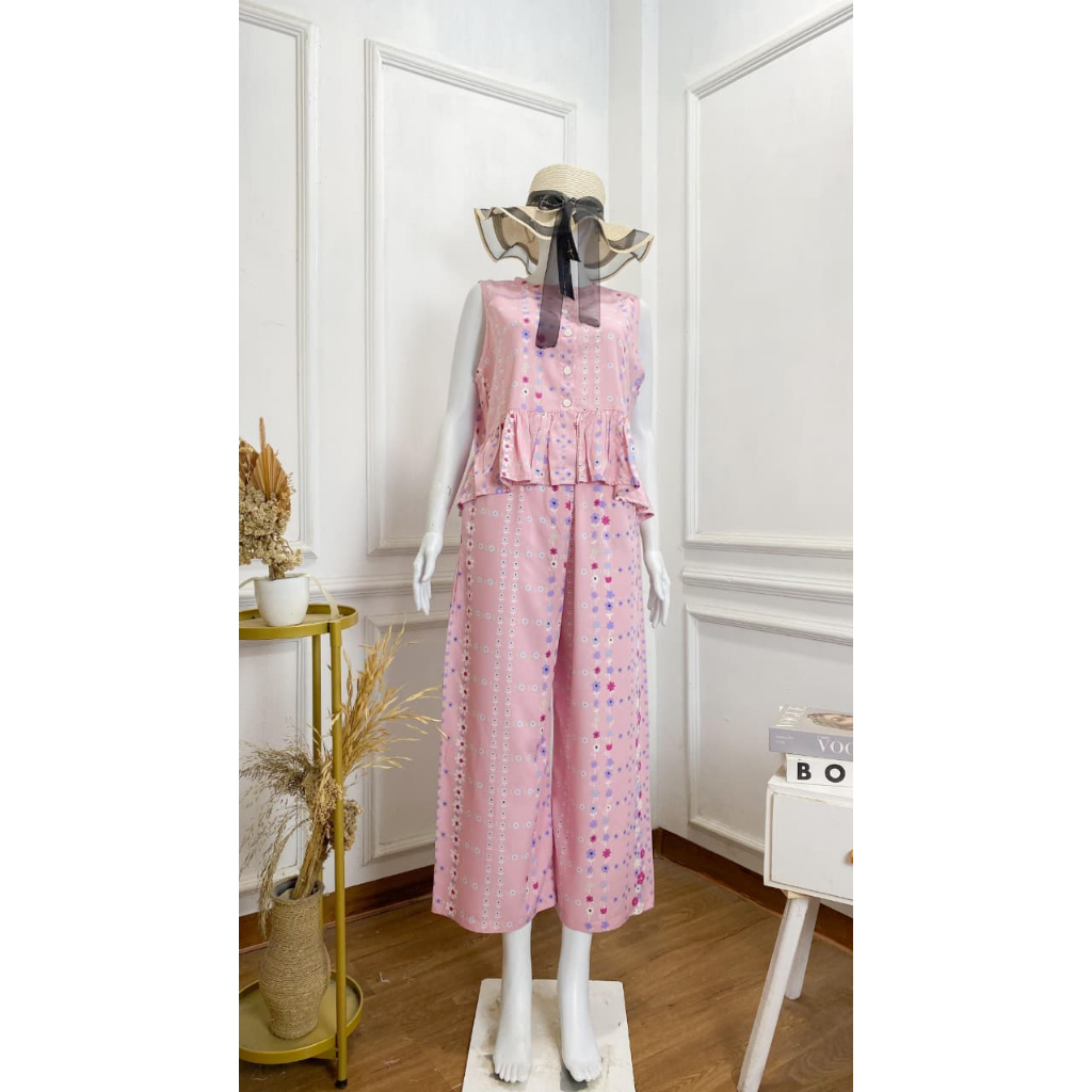 SETELAN DASTER YUKENSI TANPA LENGAN SINGLET BAJU TIDUR WANITA