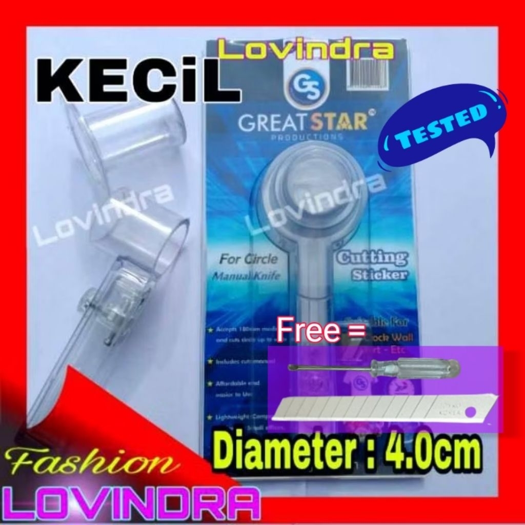 Circle Cutter Merk Great Star 4cm Pemotong Sticker bundar bulat