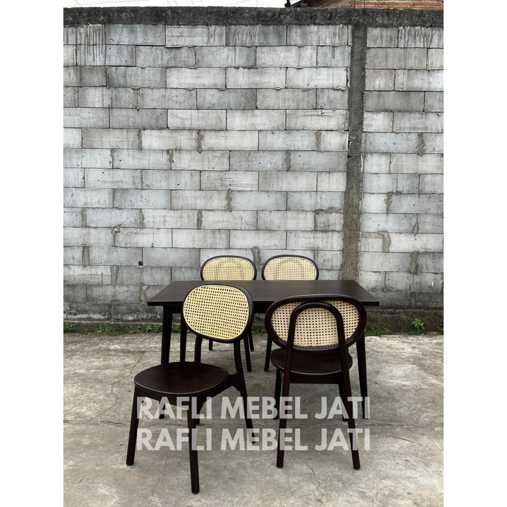 Set Meja Makan Rotan Minimalis Meja Makan Minimalis Rotan Kayu Jati Kursi Makan Rotan Jati Kursi Caf