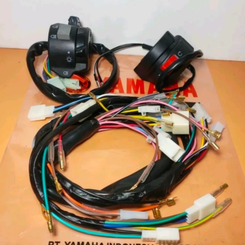 PAKETAN KABEL BODY RX KING NEW YAMAHA PLUS SAKLAR KIRI SET ON OFF LAMPU SEIN MOTOR RXKING NEW  DAN S
