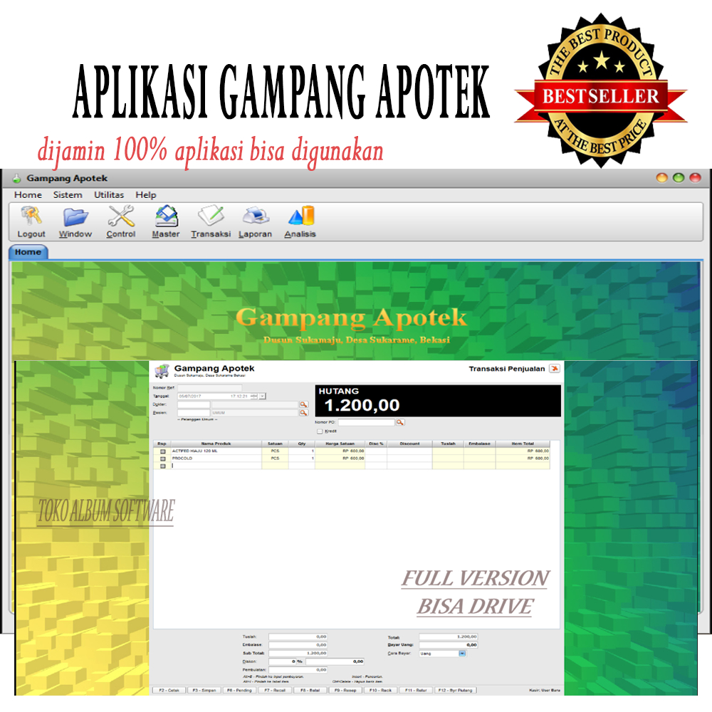 Gampang Apotek - Aplikasi Manajemen Apotek, Stok Obat, & Kasir .dijamin PERMANEN Lisensi.