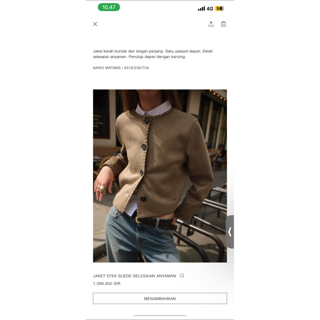 Zara suede jaket brown