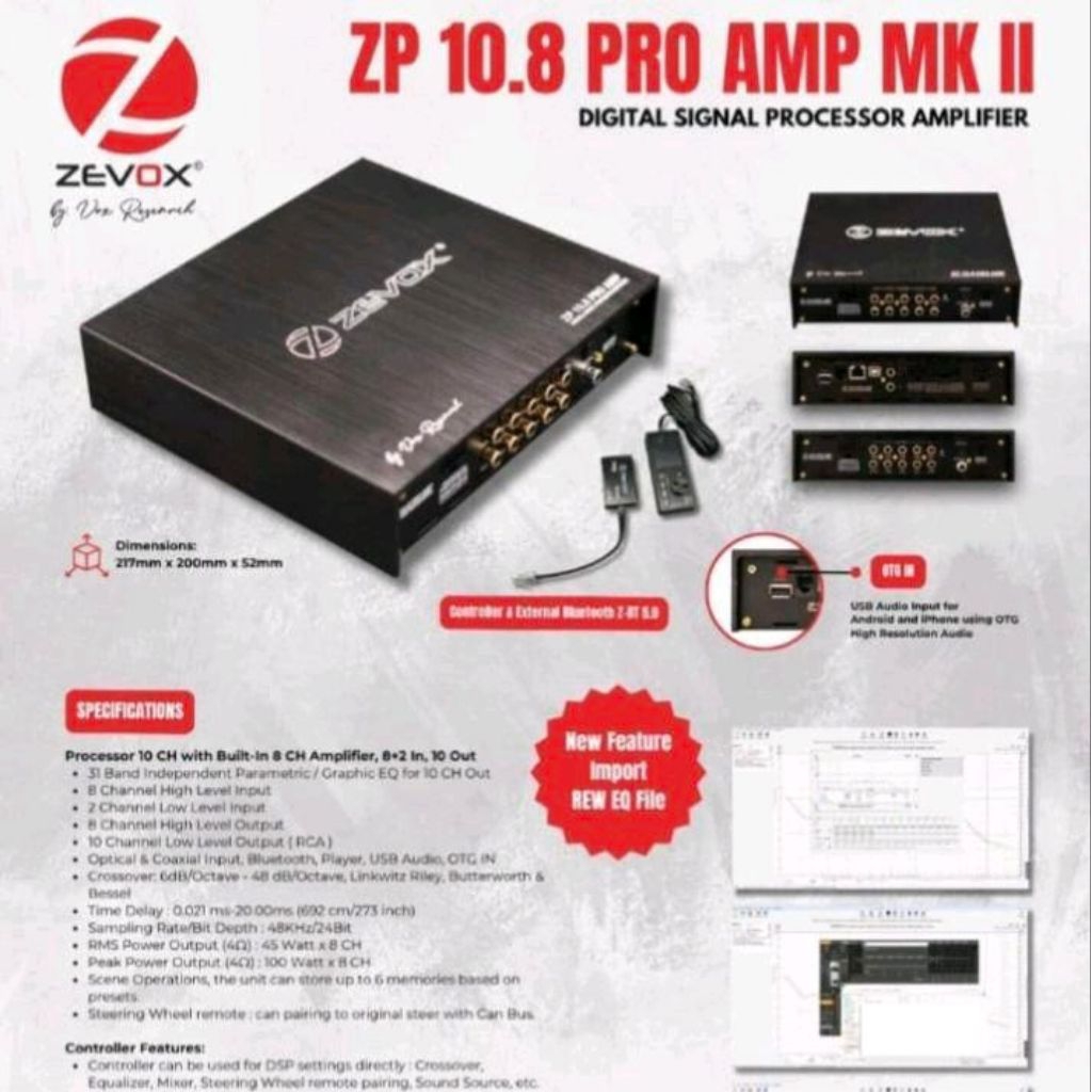 zevox ZP 10.8 PRO AMP  Mk 2 dsp 10 with power 8 channel ( BARU)