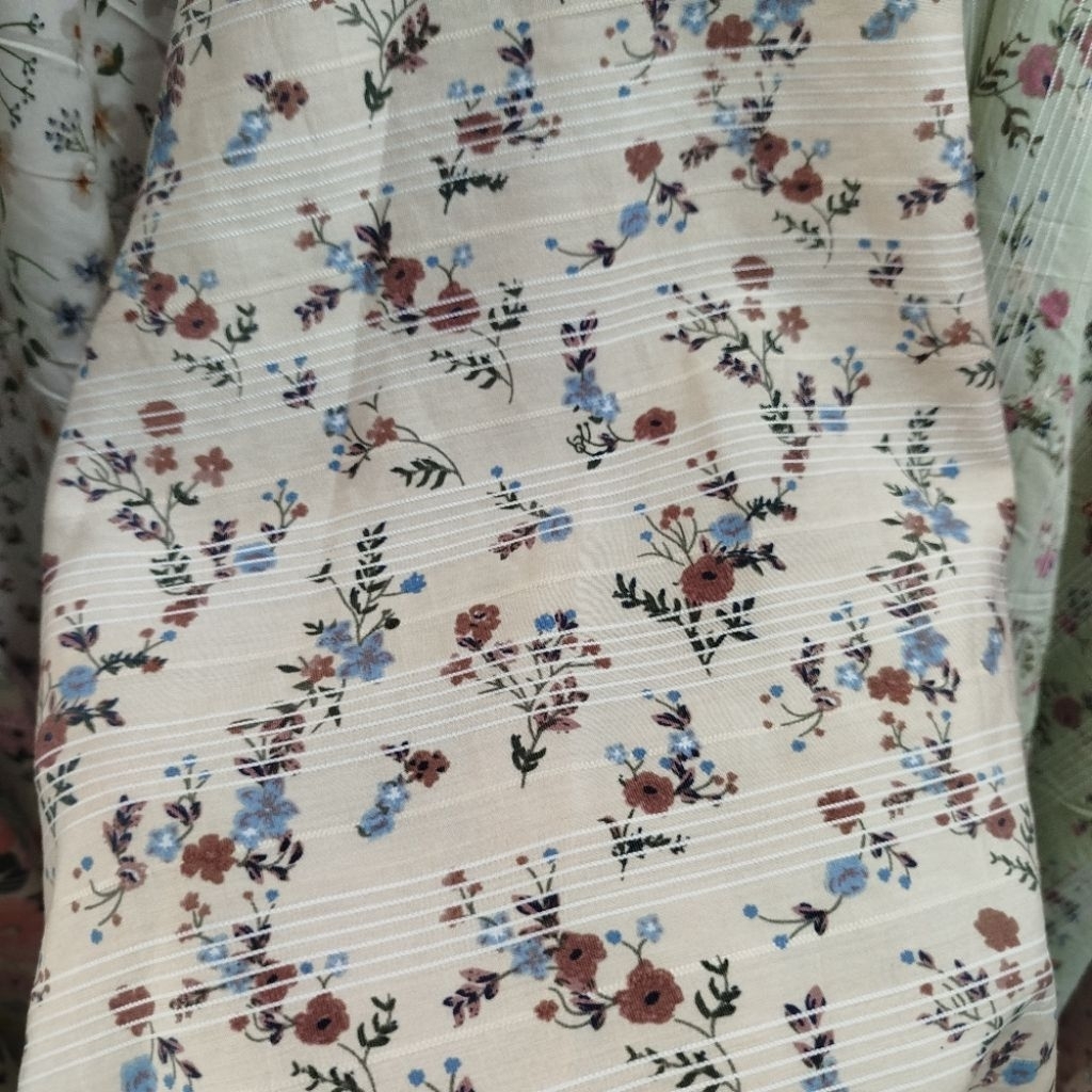 Kain Katun Silki Doby Floral Mini Premium – Cocok untuk Gamis, Dress,Kemeja & Baju Anak - Kain Katun