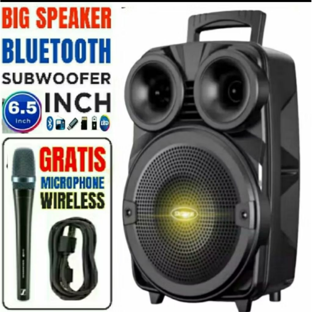 PALING MURAH ABISSSSpeaker Bluetooth Kimiso 3381 Free Mic karaoke Speaker Bluetooth 6.8inc Subwoofer