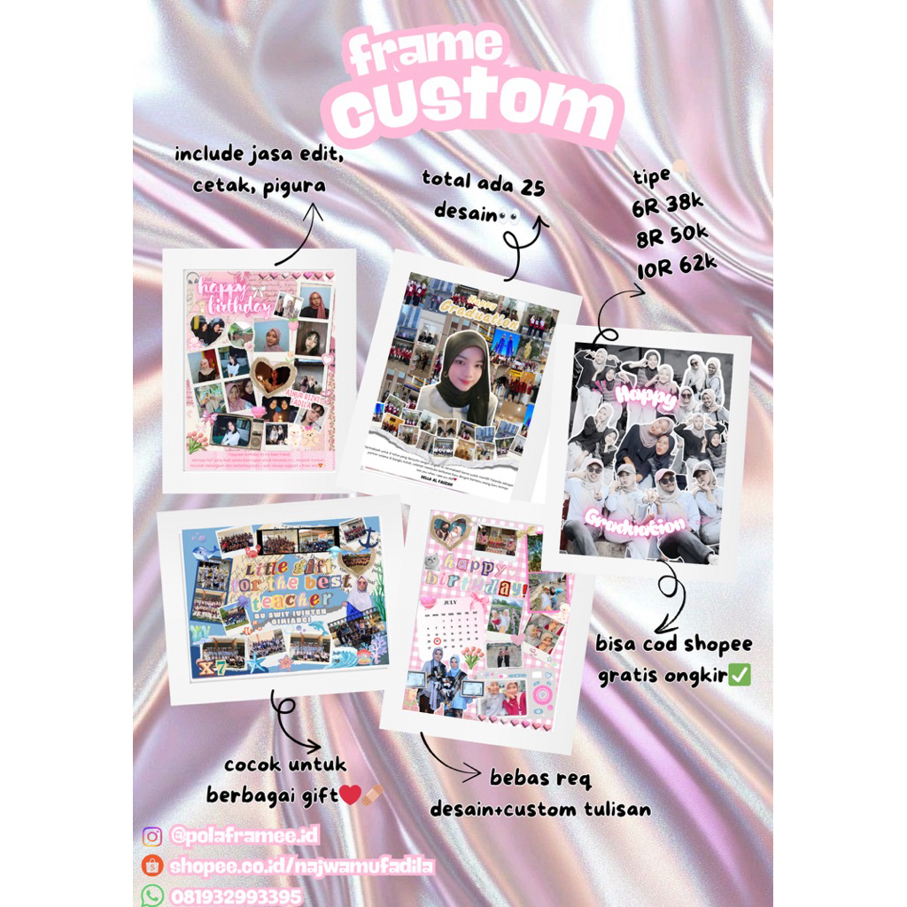 FRAME PHOTO CUSTOM SCRAPFRAME FRAME CUSTOM GIFT KADO ULTAH BINGKAI FOTO BINGKAI CUSTOM