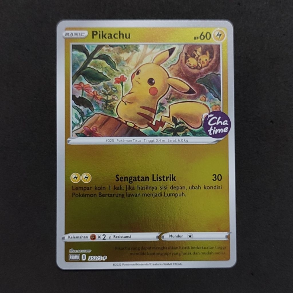 Pikachu Chatime Holo Foil TCG Pokemon Indonesia