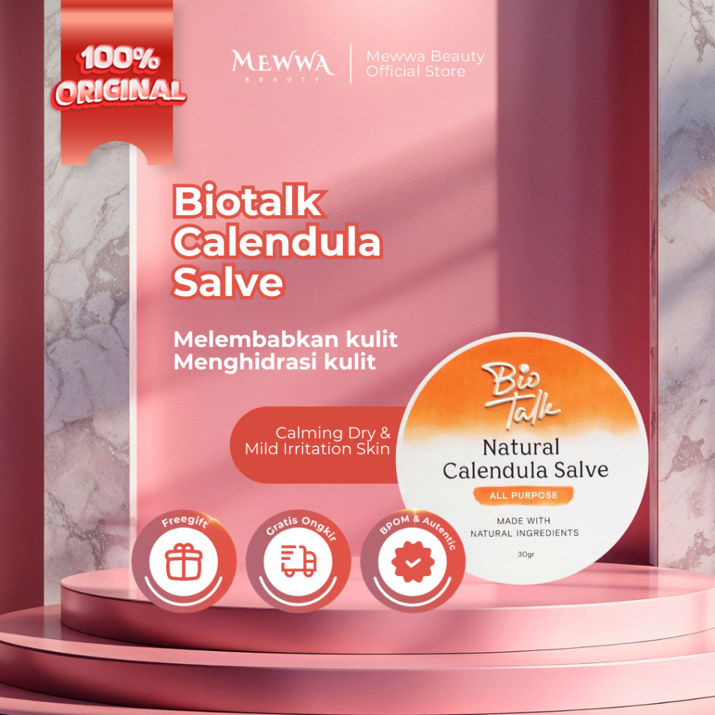 Mewwa Beauty - Biotalk Natural Calendula Salve 30g - Meredakan Kulit Eksim Psoriasis Sensitif dan Ga
